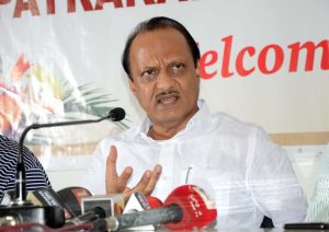 Nagpur: Nationalist Congress Party (NCP) leader Ajit Pawar addresses a press conference in Nagpur, on Oct 30, 2018. (Photo: IANS)